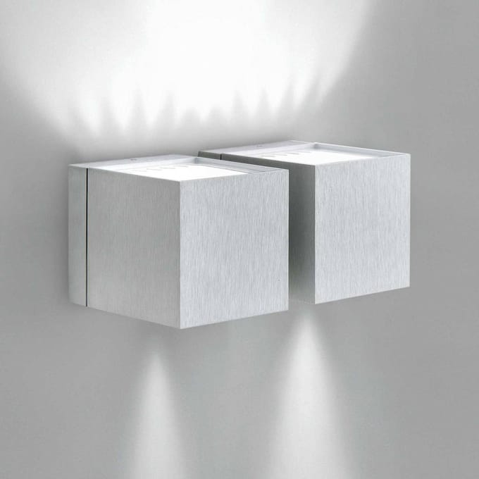 Milan Iluminación Wandlamp Dau up-down. aluminium. 2-lichts