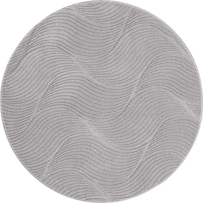 Rond zacht vloerkleed - Fuzz Whirl grijs 80
