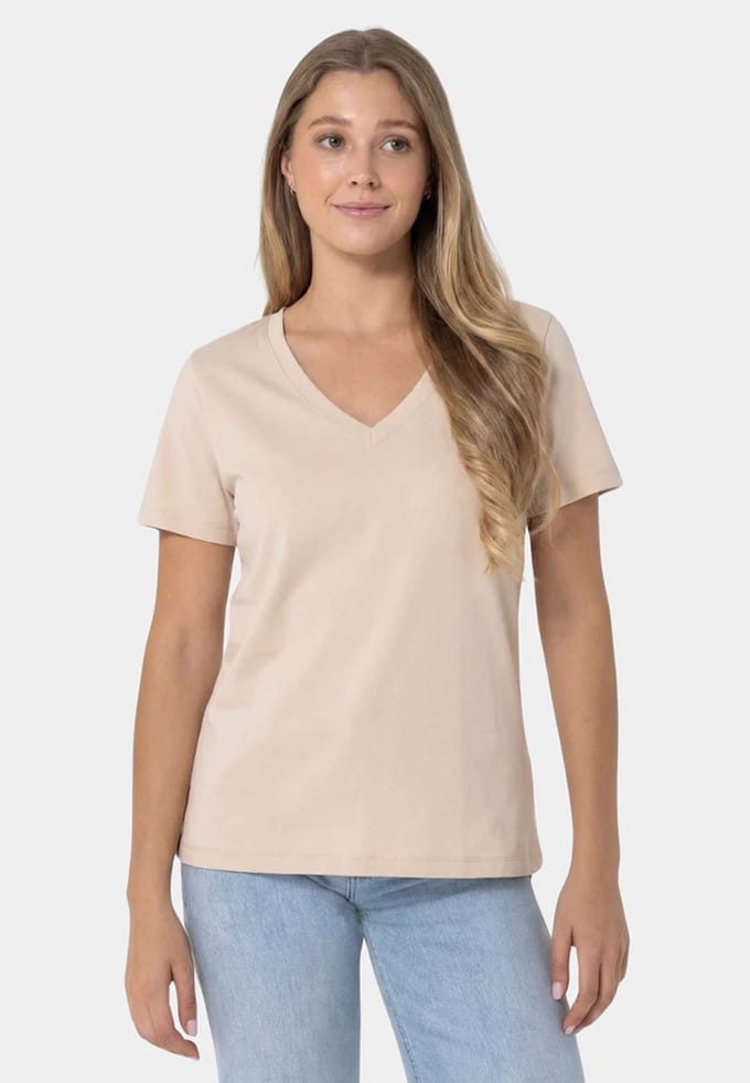 V-neck Premium T-shirt BEIGE