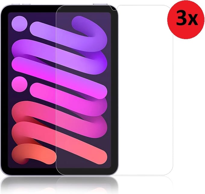 Screenprotector iPad Mini 2021 - 8.3 inch - iPad Mini 6 2021 Beschermglas Tempered Gehard Glas 3x