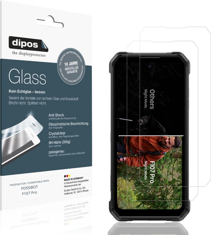 dipos – 2x Pantserfolie geschikt voor FOSSiBOT F107 Pro | 9H Screenprotector
