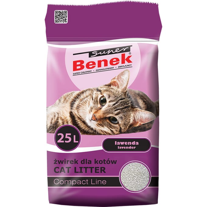 2x 25L (ca. 42 kg) Super Benek Compact Lawenda Kattenbakvulling