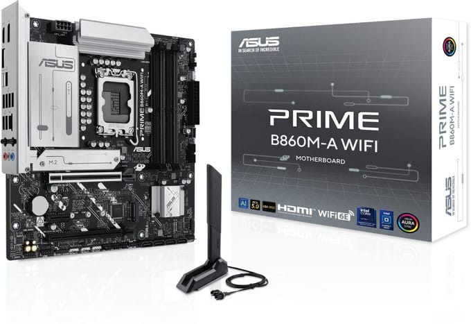 ASUS PRIME B860M-A WIFI Moederbord - Intel B860 - Intel LGA1851 - DDR5 RAM - Micro-ATX