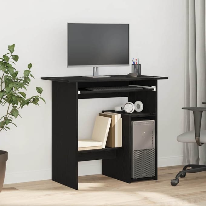 vidaXL - Bureau - 80x45x74 - cm - spaanplaat - zwart - eikenkleurig