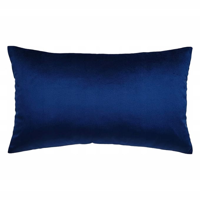 Decoratieve kussensloop fluweel donkerblauw 40x50 cm