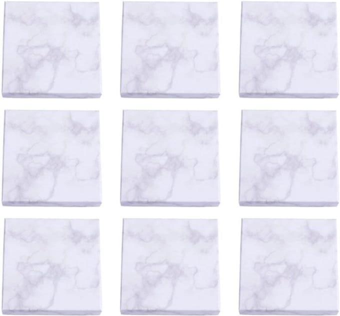 Allecto - PandaHall 18-delige Witte Marmer Effect Sieraden Dozen