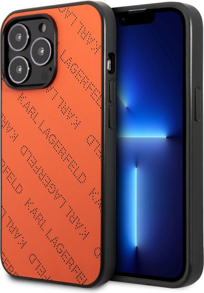 Karl Lagerfeld Perforated Allover Back Case - Apple iPhone 13 Pro Max (6.7") - Oranje