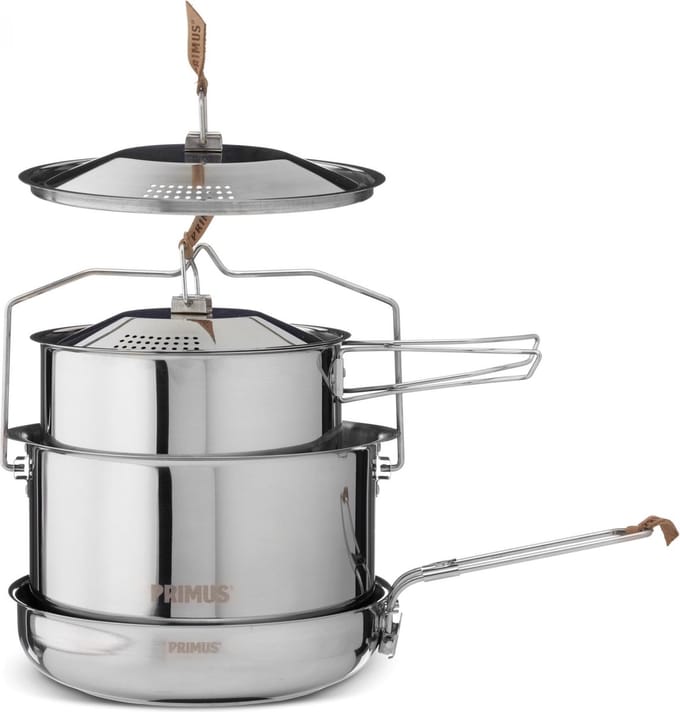 CampFire Cookset S.S. LargeS.S. 21cm Pan & 1.8+3L Pot Pan Ø 21cm