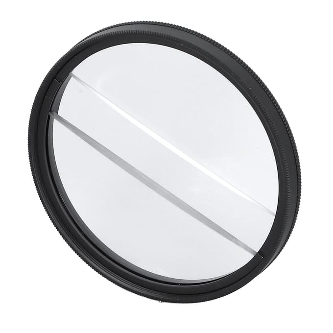Filtre Dioptrique Double Fendu 62mm Verre Filtre Effets Spéciaux Flou Demi-Lune Double pour Sans Miroir white