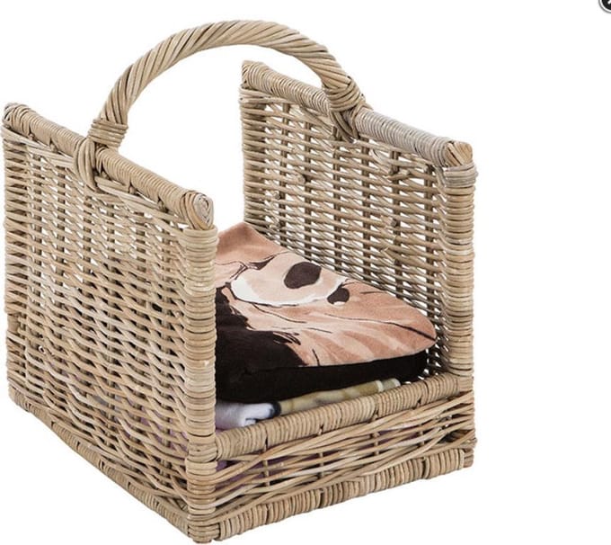 Houtmand in rotan / Panier pour bois en rotin  54x41xH59cm