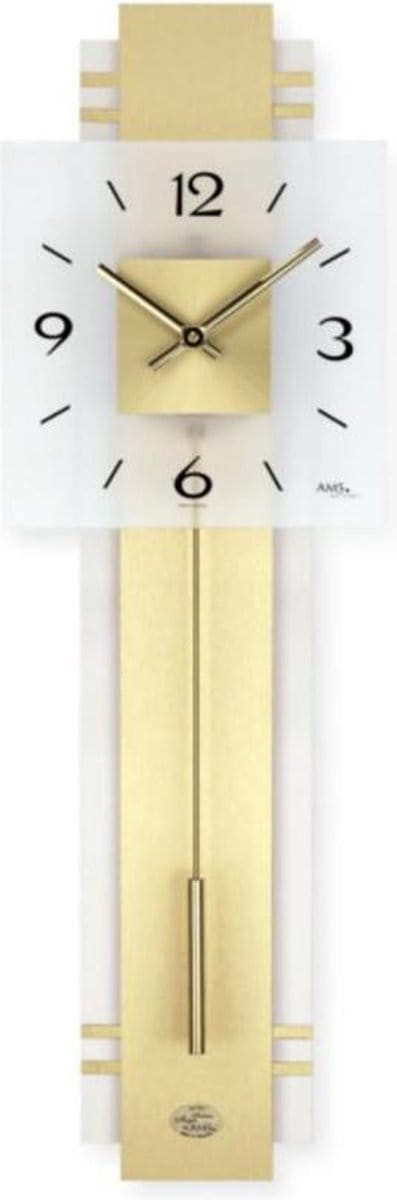 AMS 7301 - Klok - Messing - 22x68 cm - Cr�me