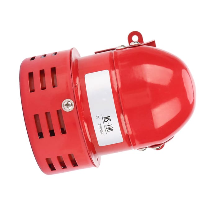 220V 110DB Mini Alarme Sonore Rouge Métal Moteur Industriel Sonore Garde Électrique Antivol MS 190 red