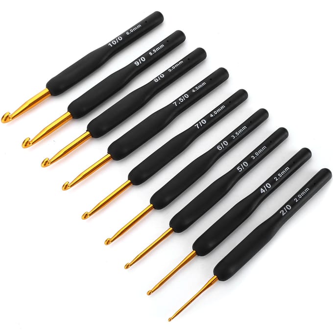 9 stuks haaknaald trui naaigaren zwarte handgreep knutselaccessoires breigereedschap black