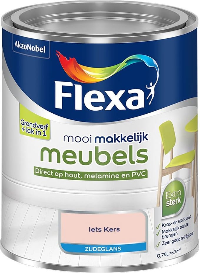 Flexa - Mooi Makkelijk Meubels Zijdeglans - Iets Kers - Mengverf - 750 Ml
