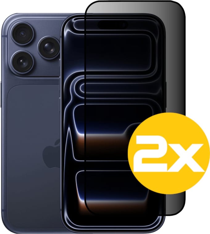 Privacy Screenprotector Geschikt Voor iPhone 17 Pro - Volledige Beschermglas - 2 Stuks