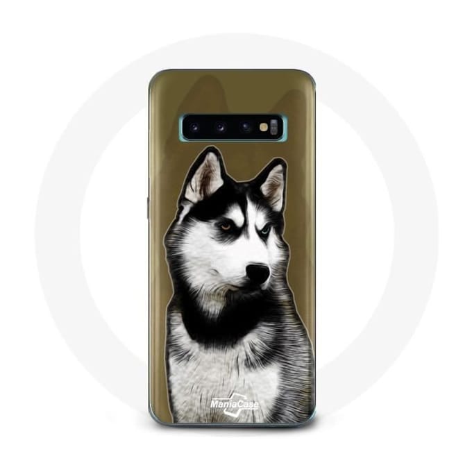 Coque - Husky de Sibérie - Samsung Galaxy S10 - Marron - Rigide - Protection