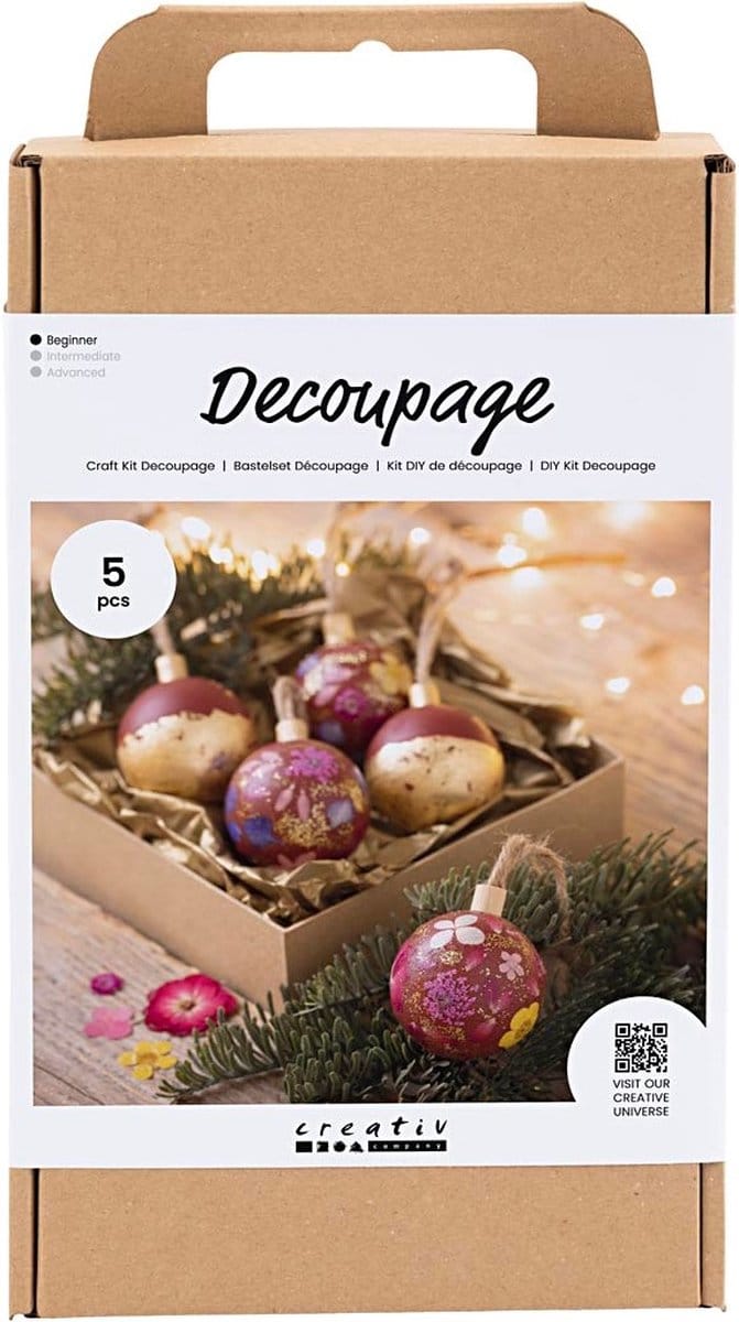 Creativ Company Hobbyset Kerstornamenten Decoupage