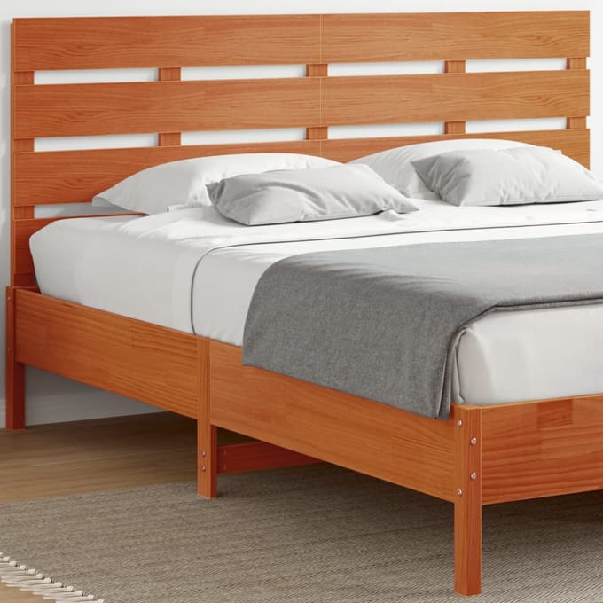 vidaXL - Hoofdbord - 135 - cm - massief - grenenhout - wasbruin