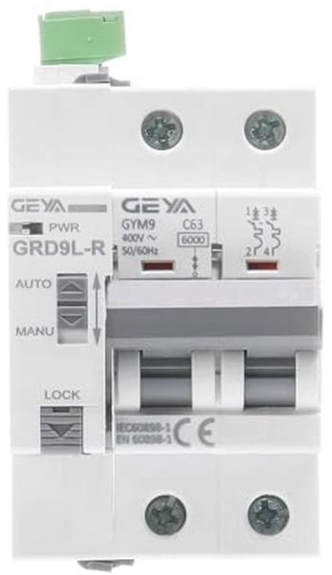 Slimme Auto Hercloser en MCB Automatische Reset Schakelaar 2-polig 63A