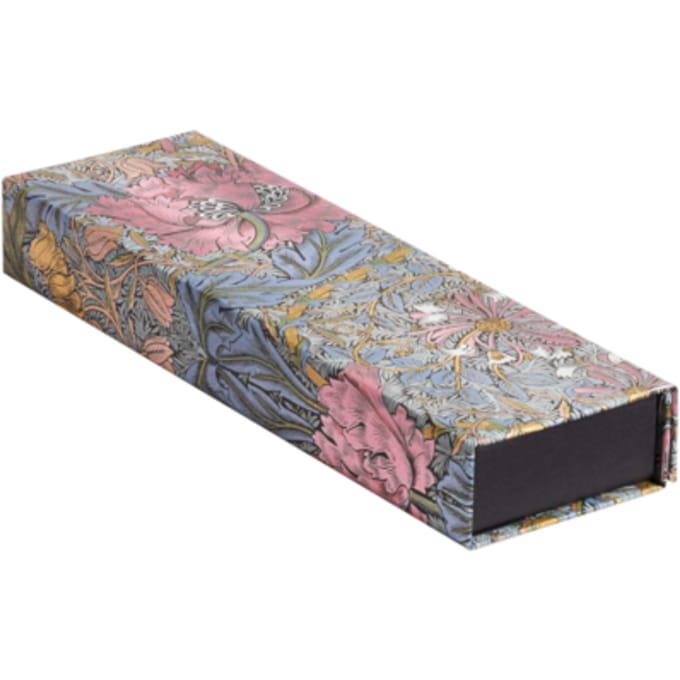 Paperblanks pencil case, william morris : pink honeysuckle, formaat 22 x 3 x 6.5 cm.