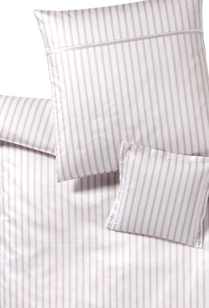 Hoogwaardig beddengoed 200x200 oud-roze gestreept | mako-Satin