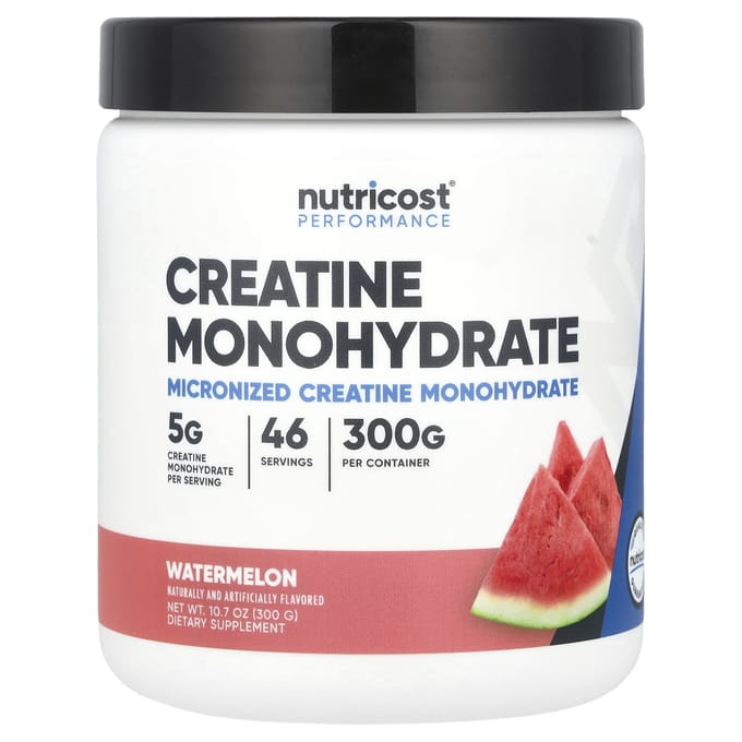 Nutricost, Athletic Performance, Creatine Monohydraat, Watermeloen, 295 gram (300 g)