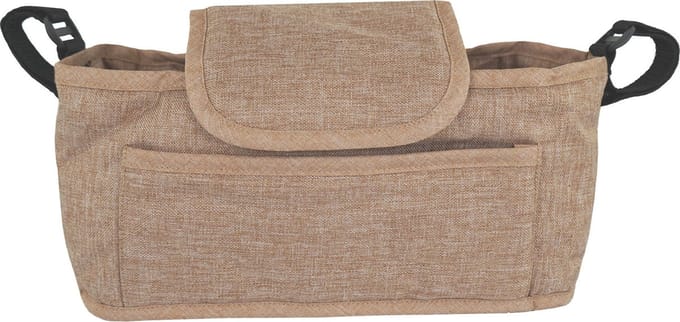 Organizer tas voor hondenbuggy - beige - 16x32x10cm - elastisch