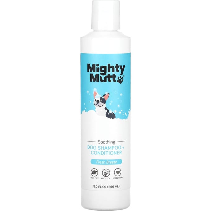 Mighty Mutt, Shampoing + Après-shampoing, pour Chiens, Brise Fraîche, 9 fl oz (266 ml) blue