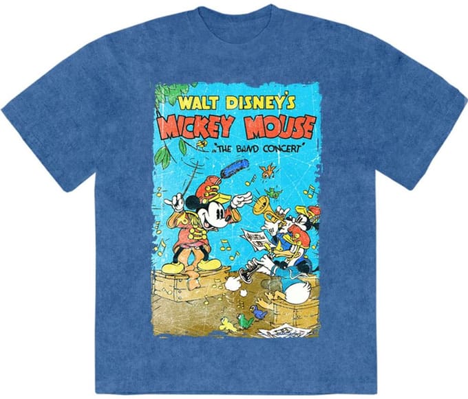 Disney - Mickey The Band Concert Heren Tshirt - S - Blauw