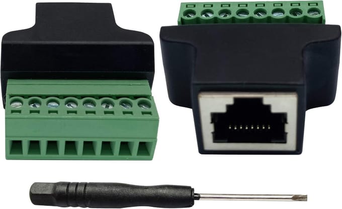 RJ45 Adapter - Netwerk Connector - Data Verbinding - Schroefdraad Bevestiging - 2 Stuks - Zwart