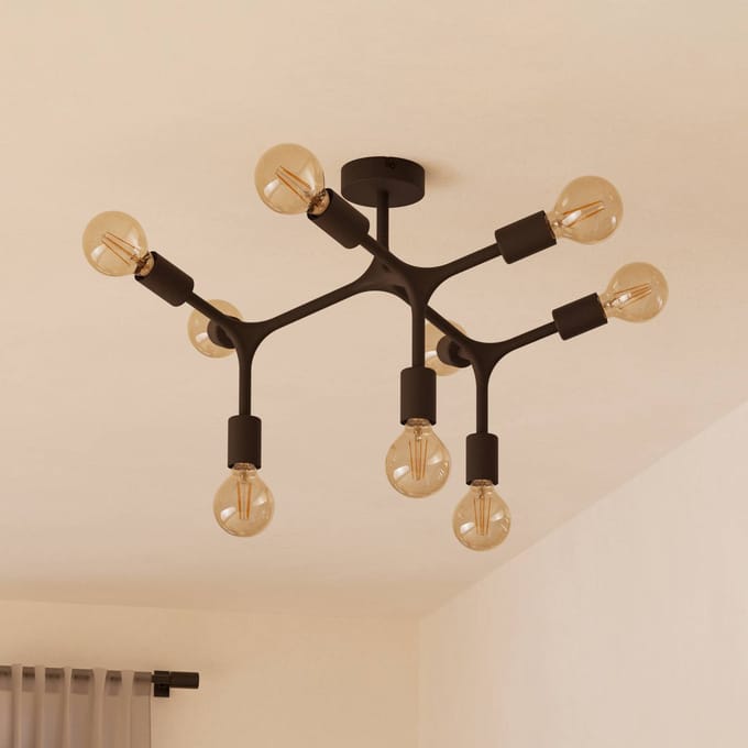 EGLO Bocadella 1 Plafondlamp - E27 - Ø 64 cm - Zwart