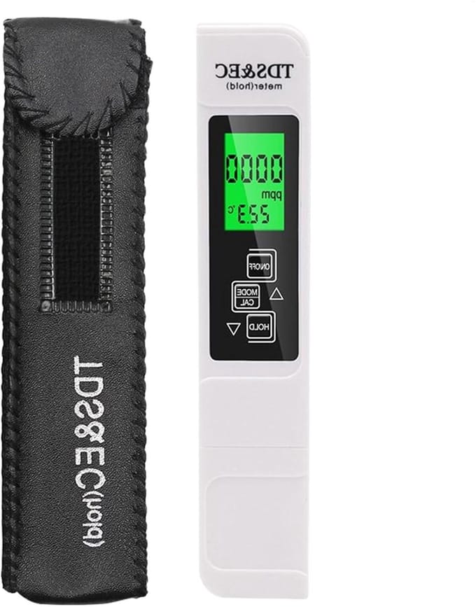 TDS Meter - Waterkwaliteitstester EC - Waterkwaliteit Testen - Draagbaar en Compact - 15.2 cm - Zwart