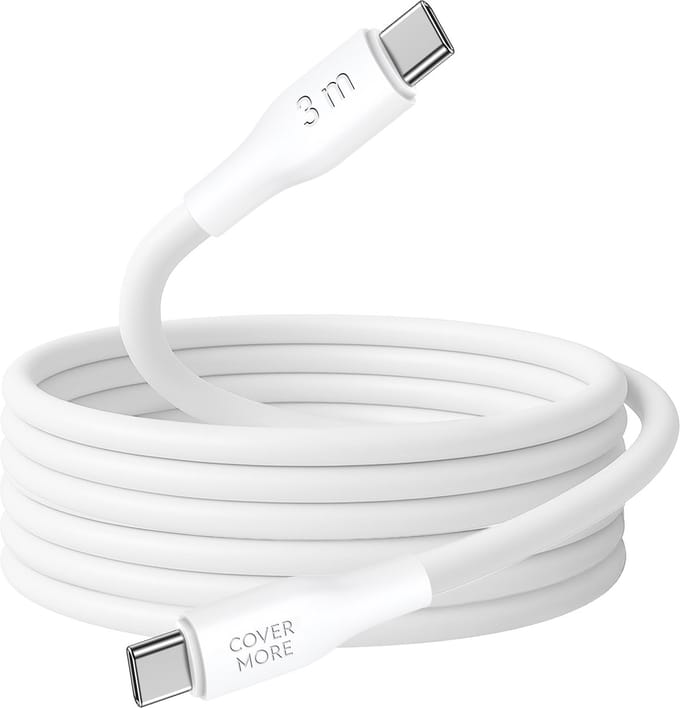 Oplaadkabel geschikt voor Samsung a53, a56, smartphone, tablet - Usb C kabel kort - Usb C naar usb C - Snelladen - Super fast charging - 3 meter - Lang - Wit