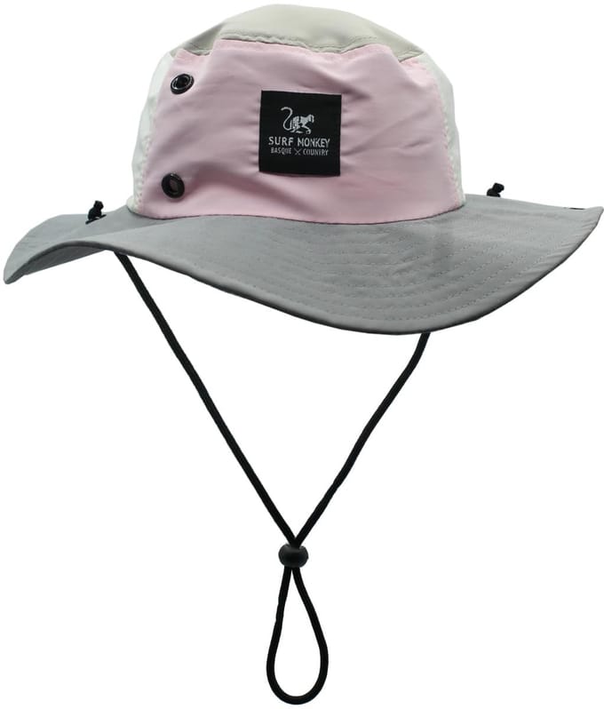 Boonie Waterdichte hoed met koord dames / heren - One size (Roze / Grijs)