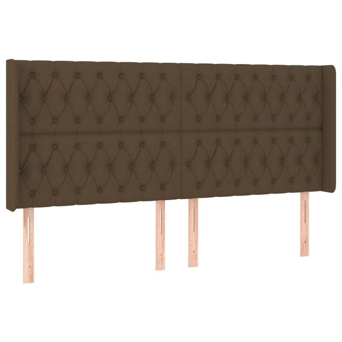 vidaXL - Hoofdbord - LED - 183x16x118/128 - cm - stof - donkerbruin