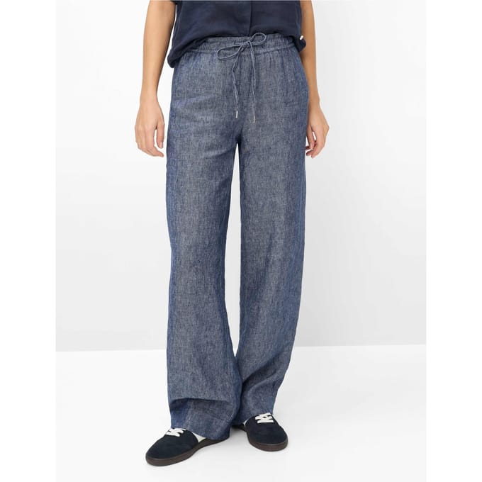 regular fit wijdte broek van puur linnen model 'FARINA'