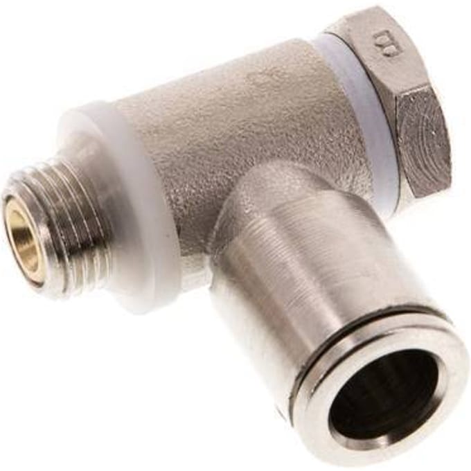 L-stuk Regelventiel 8 mm - G1/8'' Regeling-Uit Messing Sleufschroef Banjo