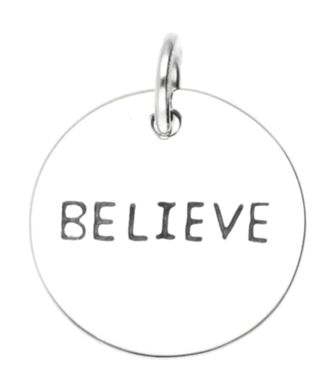 Zilveren Believe kettinghanger