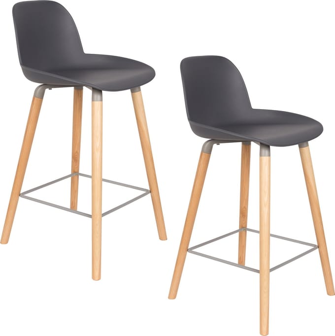 Zuiver Albert Kuip Barkrukken 65 cm Donkergrijs - Set van 2