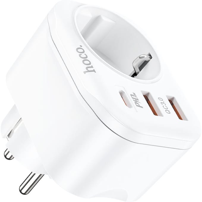 Hoco PD20W Multifunctional Socket 2x USB 1x USB-C White