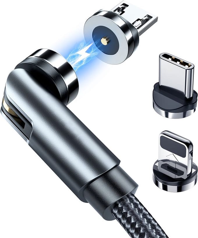 Rixus - Magnetische Kabel 3-in-1 - Zwart