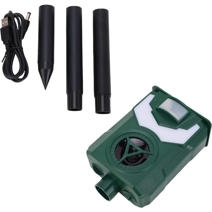 Zonne-dierafweerder USB IP44 Waterdicht Dierenschrikker met Bewegingssensor Vlamlicht voor Kat Hond black
