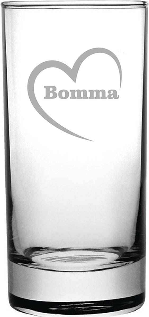 Longdrinkglas gegraveerd - 28,5cl - Bomma-hartje