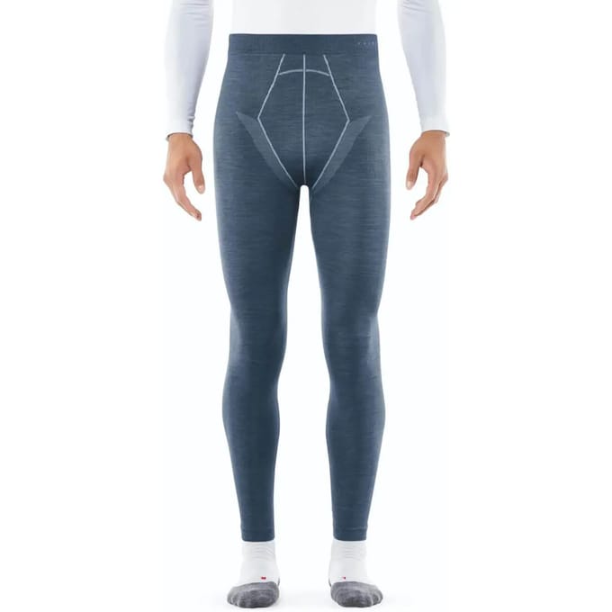 FALKE Wool-Tech Long Tights sneldrogend wol functioneel lang functioneel ondergoed heren blauw - maat S