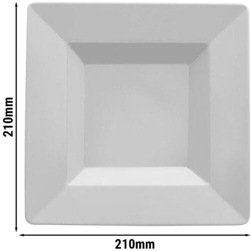 GGM Gastro (24 Stück) MAYA - Teller - tief & quadratisch - 210x210mm - Weiß Wit