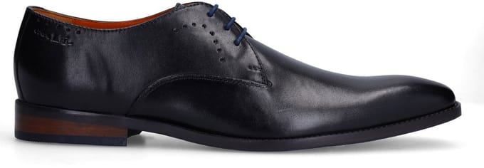 Van Lier - Heren - Zwarte Bregenz leren veterschoenen - Maat 40