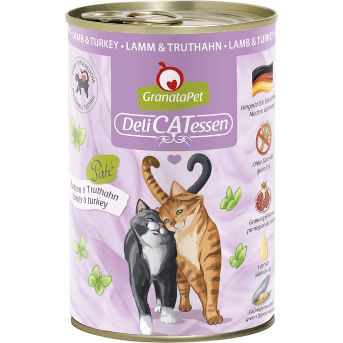 GranataPet DeliCatessen - Lamb en Turkey - Luxe Kattenvoer - 12 x 400g