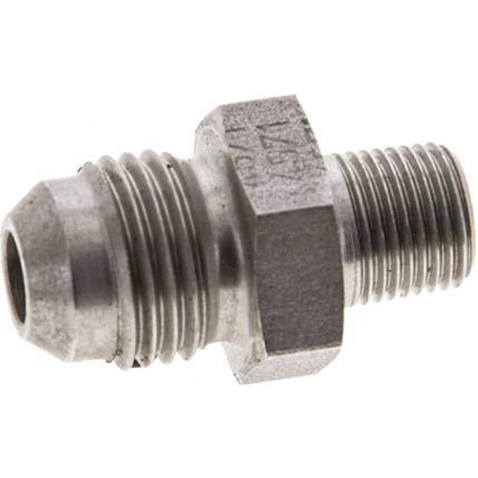 JIC  Dubbele Nippel UNF 9/16''-18 X 1/8'' NPT RVS 275bar