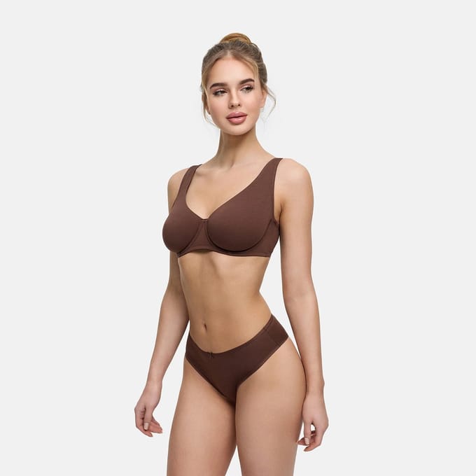 cfab - Katoenen Braziliaanse slips - Bruin - 2XL