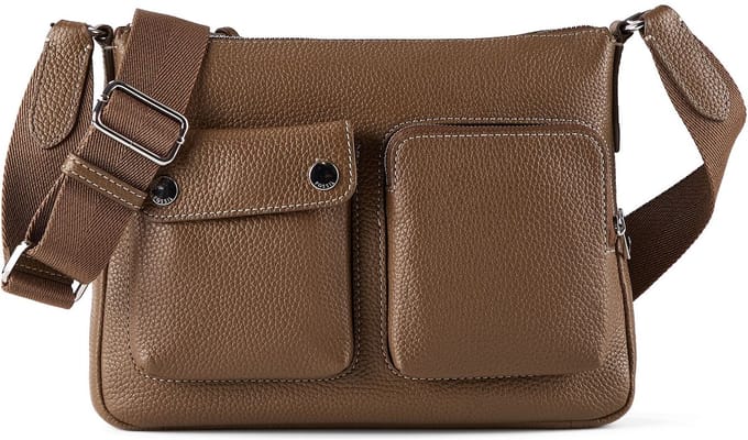 Fossil Maysen Crossbody tas Leder 28 cm - Dames - smoke